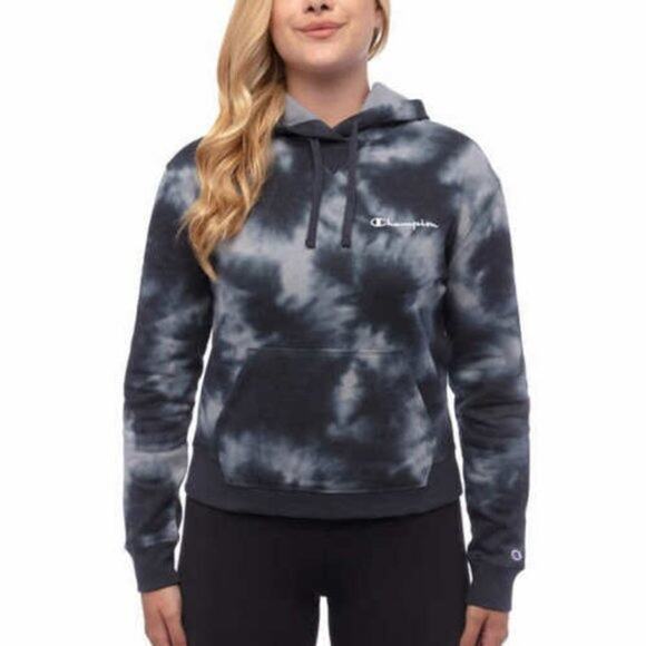 Champion Boys Gray Tie Dye Pullover Hoodie Sweatshirt Youth Size Medium - Picture 1 of 6